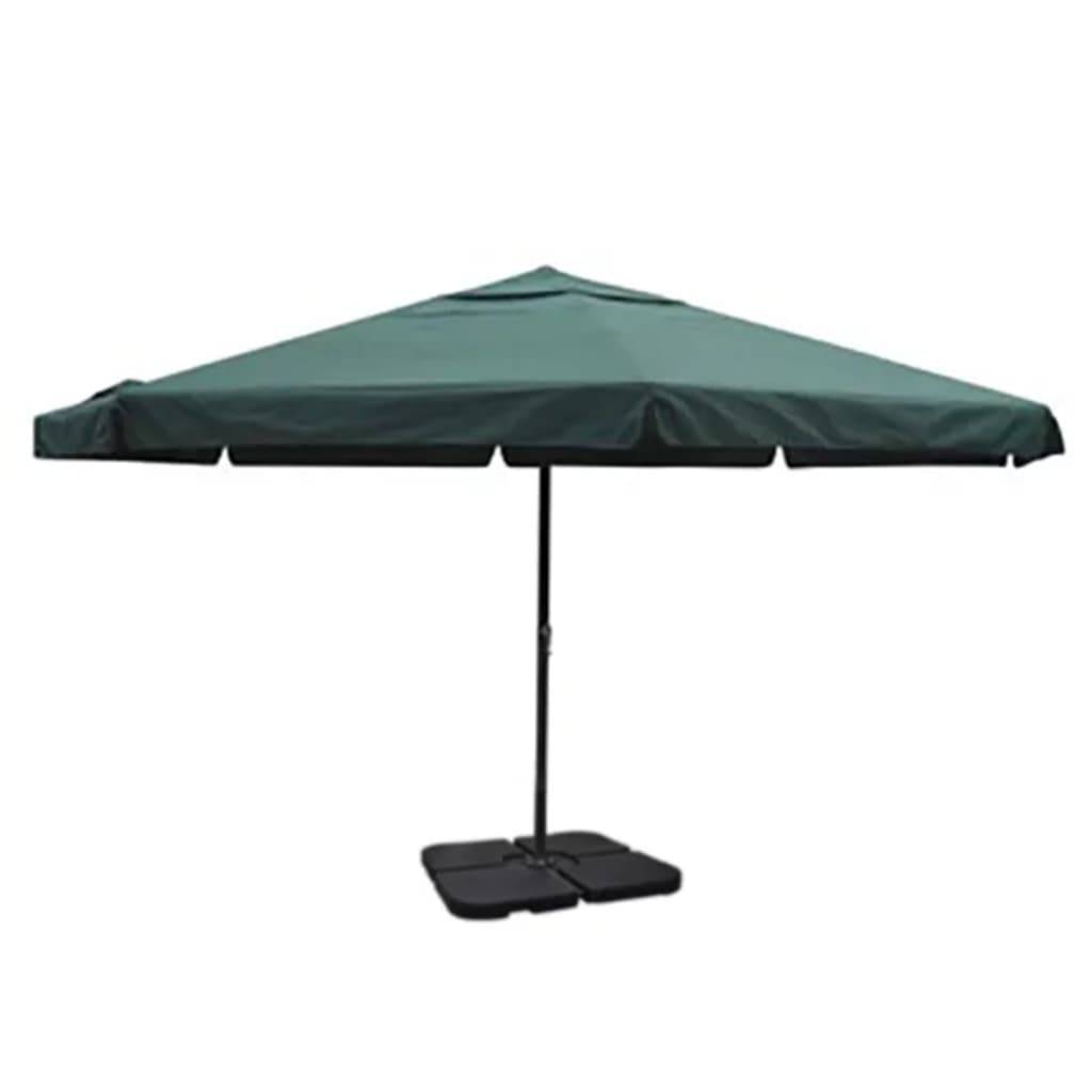 vidaXL Sonnenschirm Aluminium Tragbarer Sonnenschirmständer Grün-0