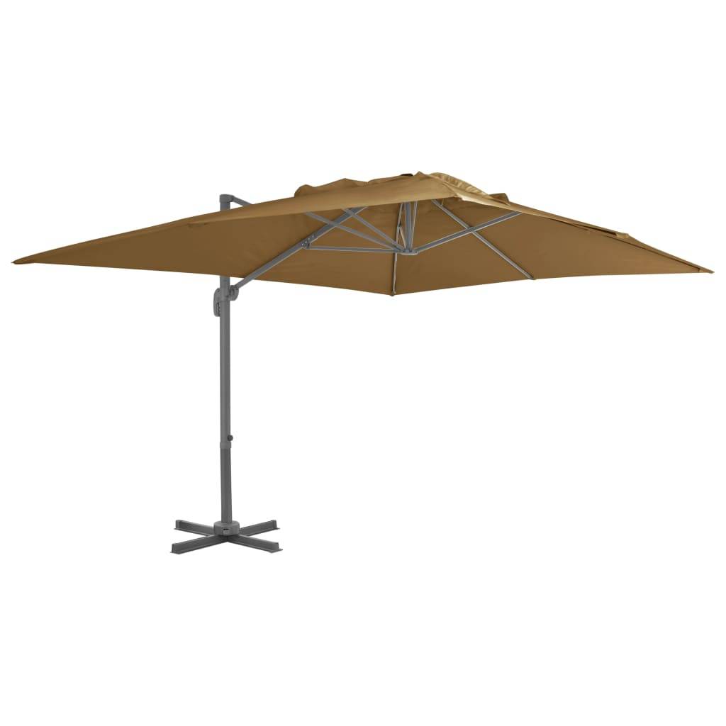 vidaXL Ampelschirm mit Aluminiummast 400 x 300 cm Taupe-0