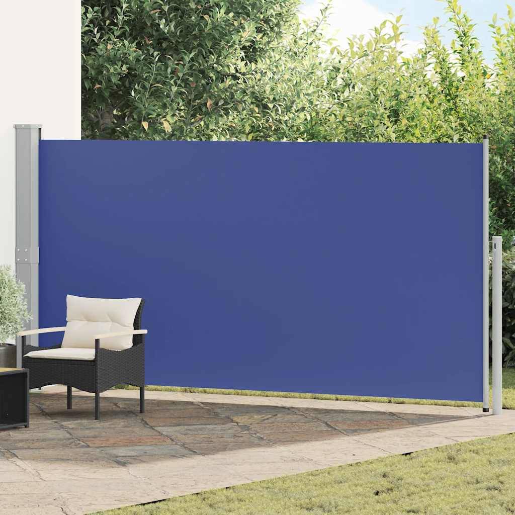 vidaXL Ausziehbare Seitenmarkise 160x500 cm Blau-0