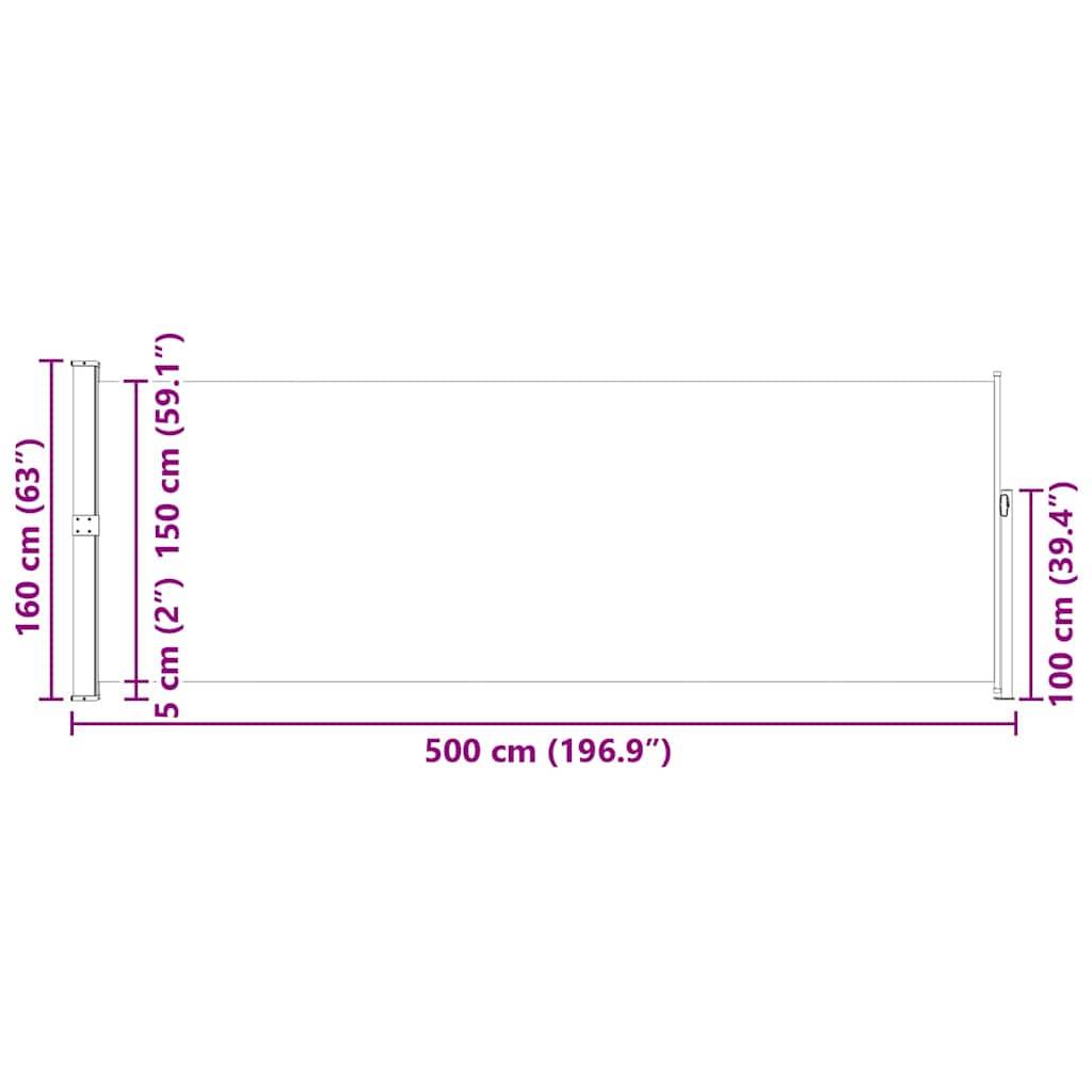 vidaXL Ausziehbare Seitenmarkise 160x500 cm Blau-4