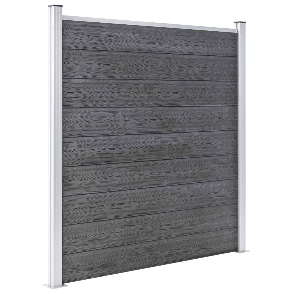 vidaXL WPC Zaun-Set 9 Quadrate + 1 Schräge 1657x186 cm Grau-3