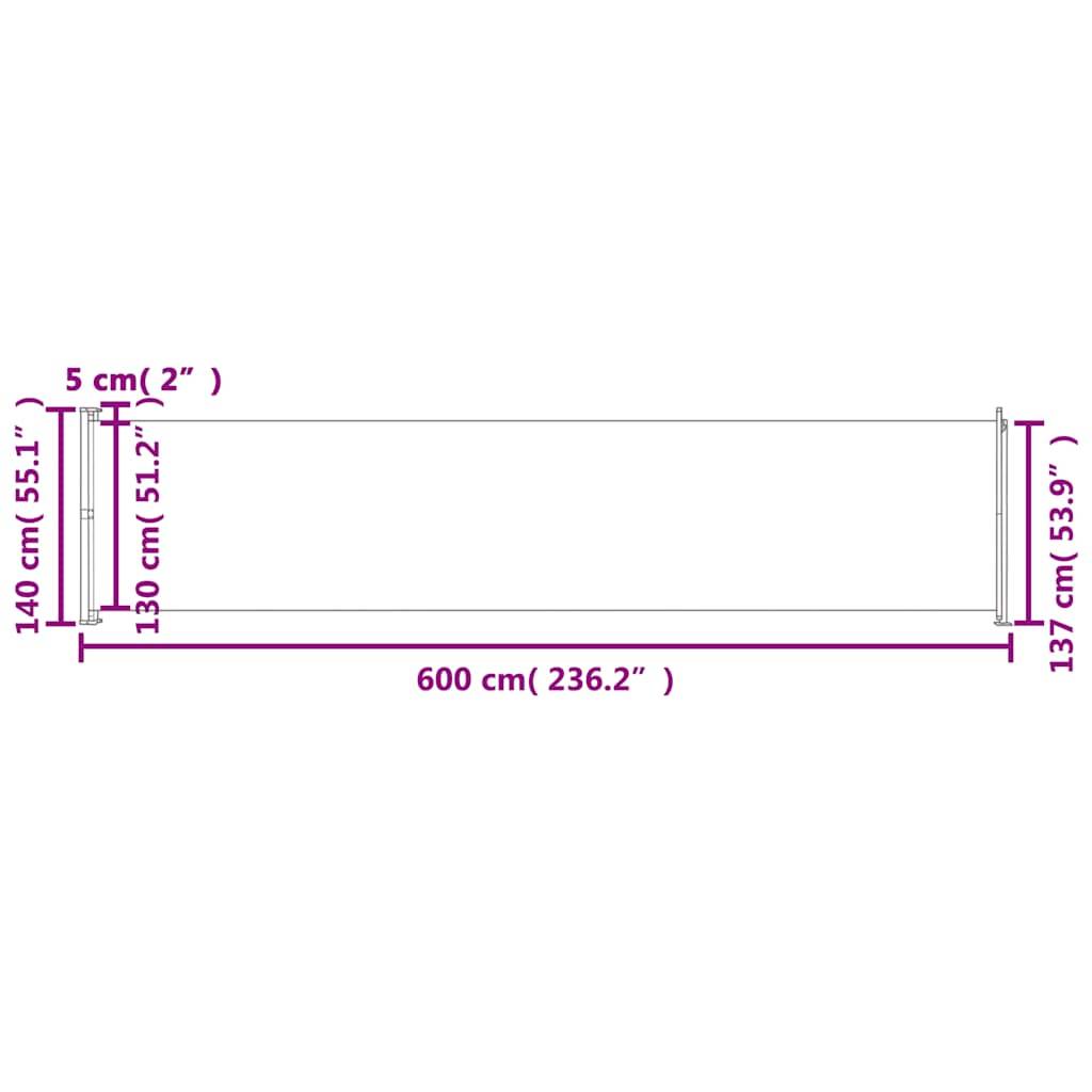 vidaXL Ausziehbare Seitenmarkise 140x600 cm Creme-1