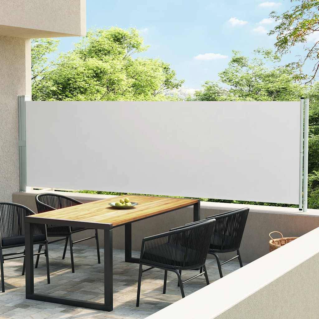 vidaXL Ausziehbare Seitenmarkise 140x600 cm Creme-0