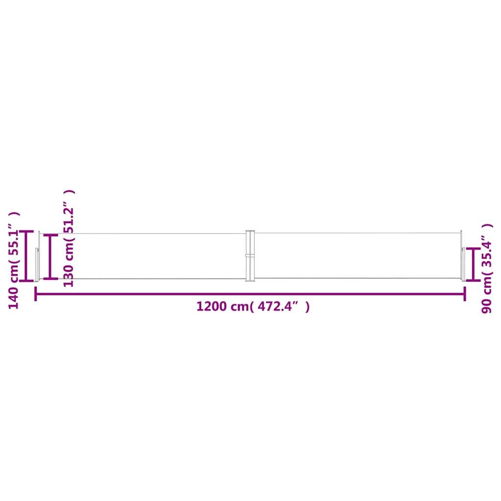 vidaXL Ausziehbare Seitenmarkise 140x1200 cm Rot-1