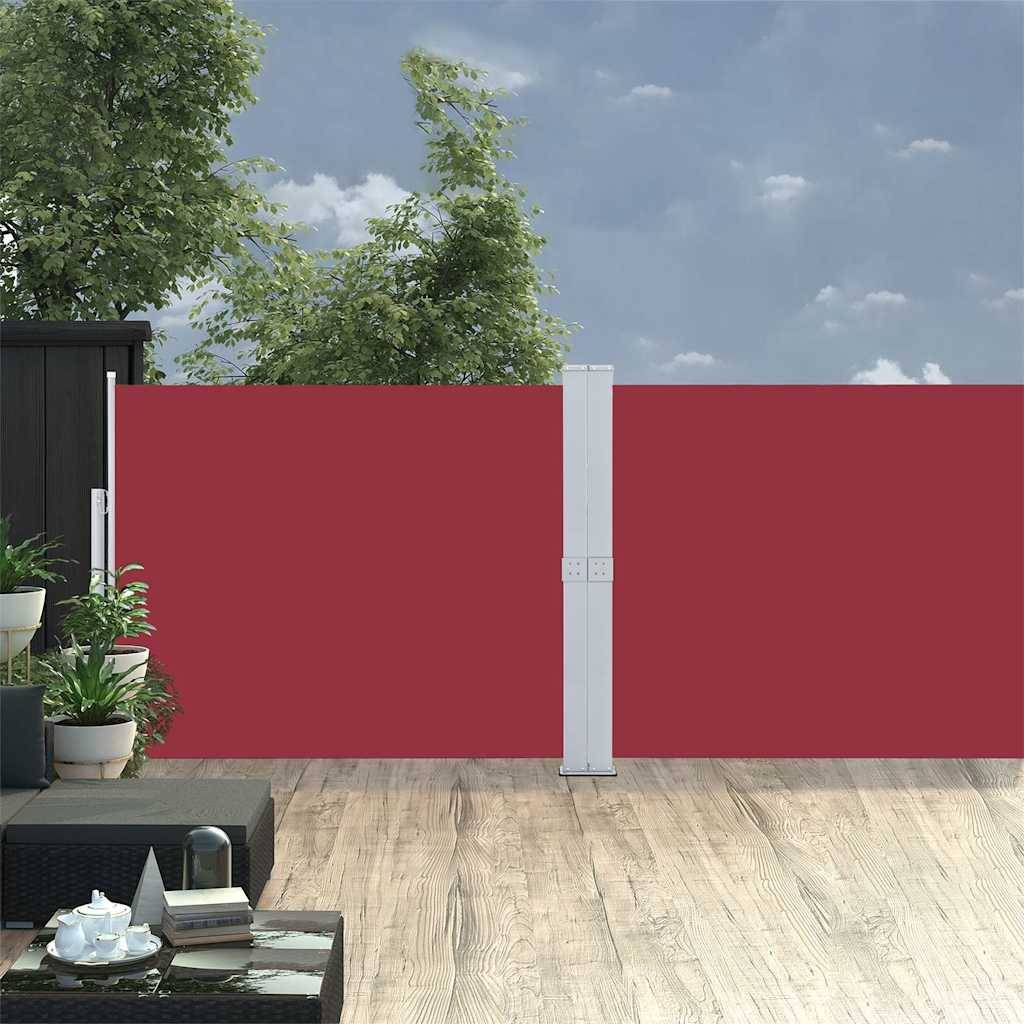 vidaXL Ausziehbare Seitenmarkise 140x1200 cm Rot-0