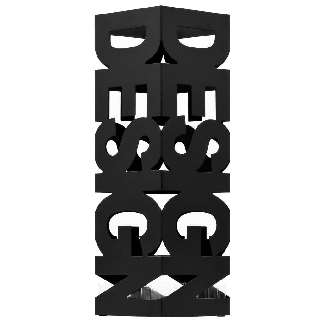 vidaXL Regenschirmständer Design Stahl Schwarz-1