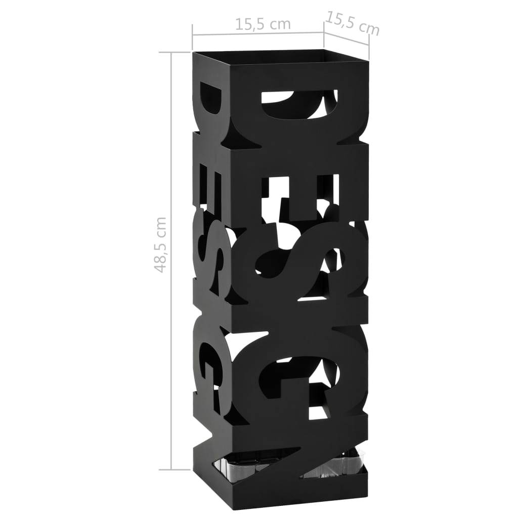 vidaXL Regenschirmständer Design Stahl Schwarz-4