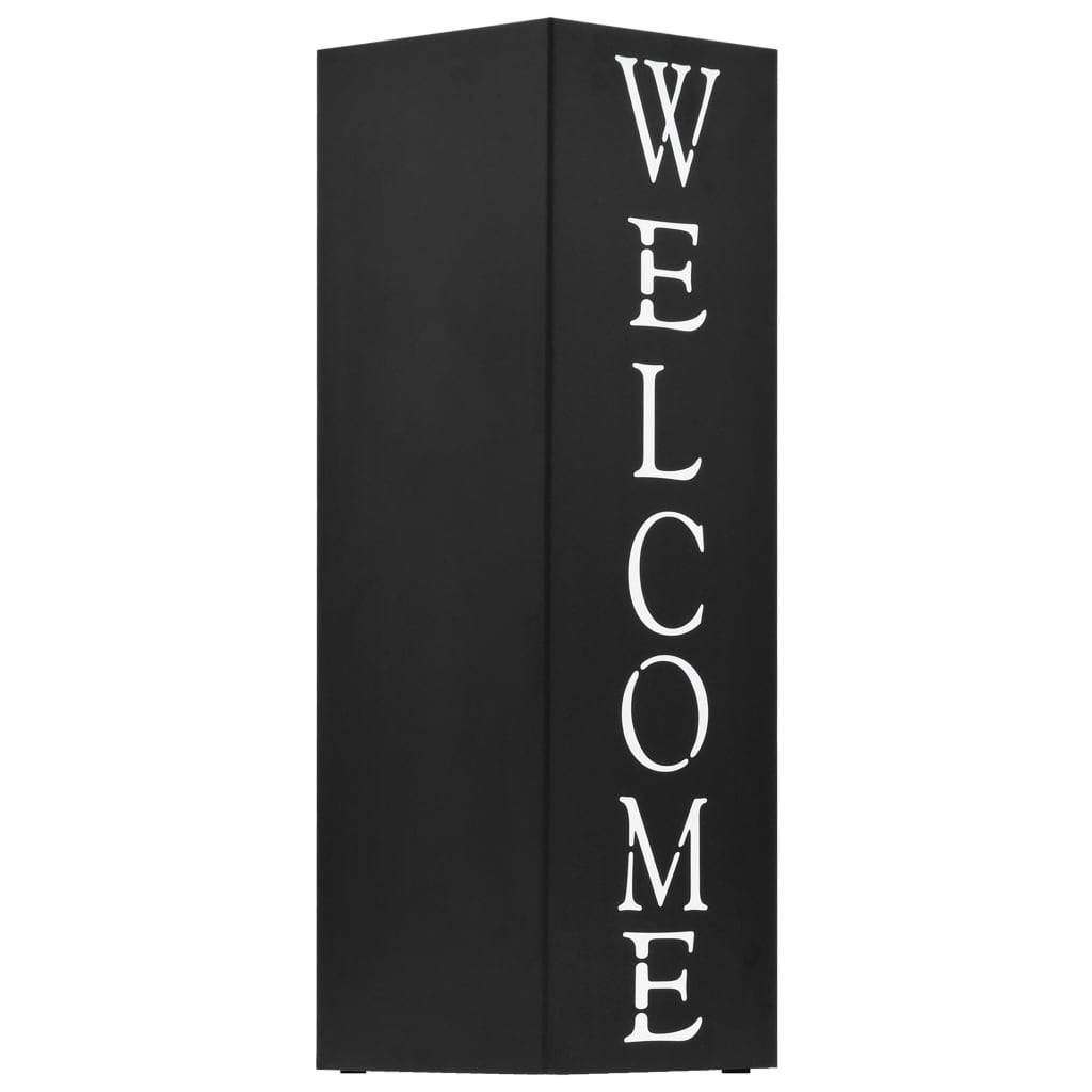vidaXL Regenschirmständer Welcome Stahl Schwarz-1