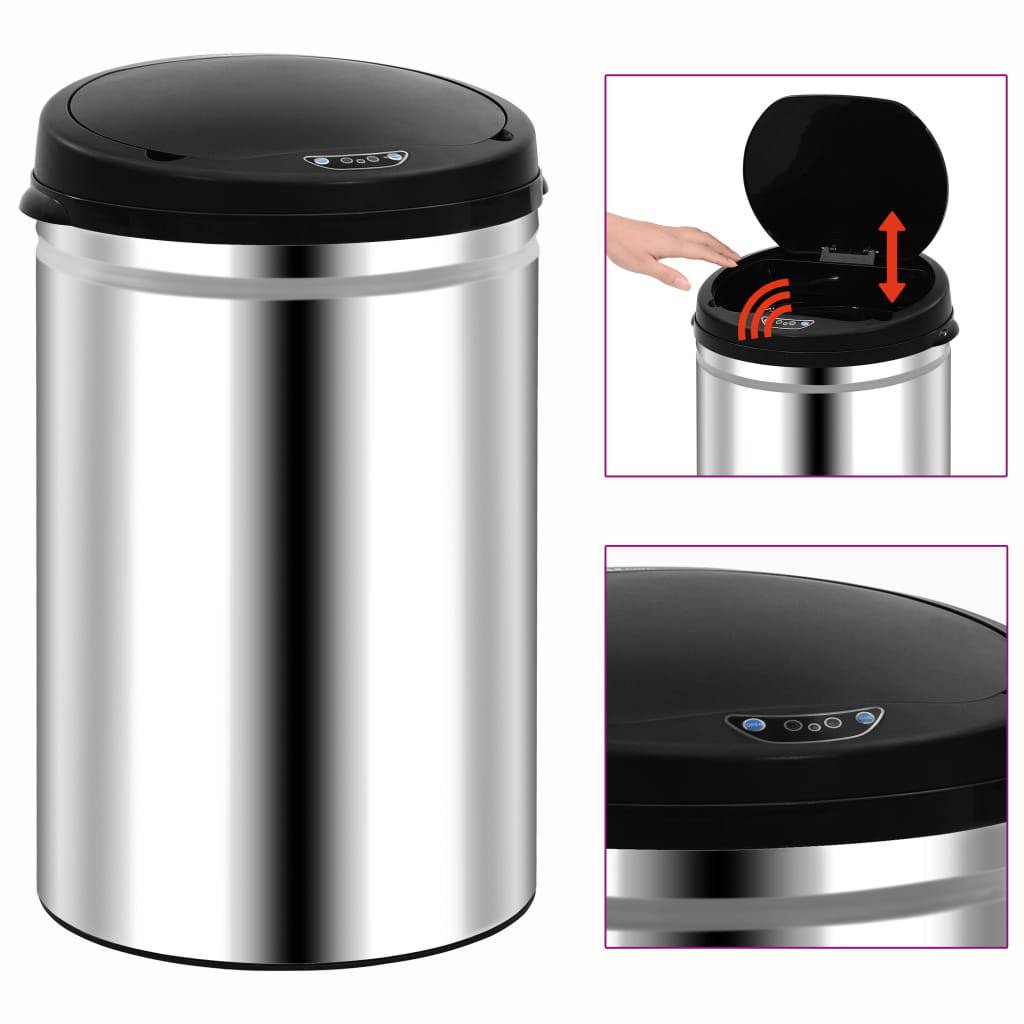 vidaXL Automatischer Sensor-Mülleimer 30 L Edelstahl