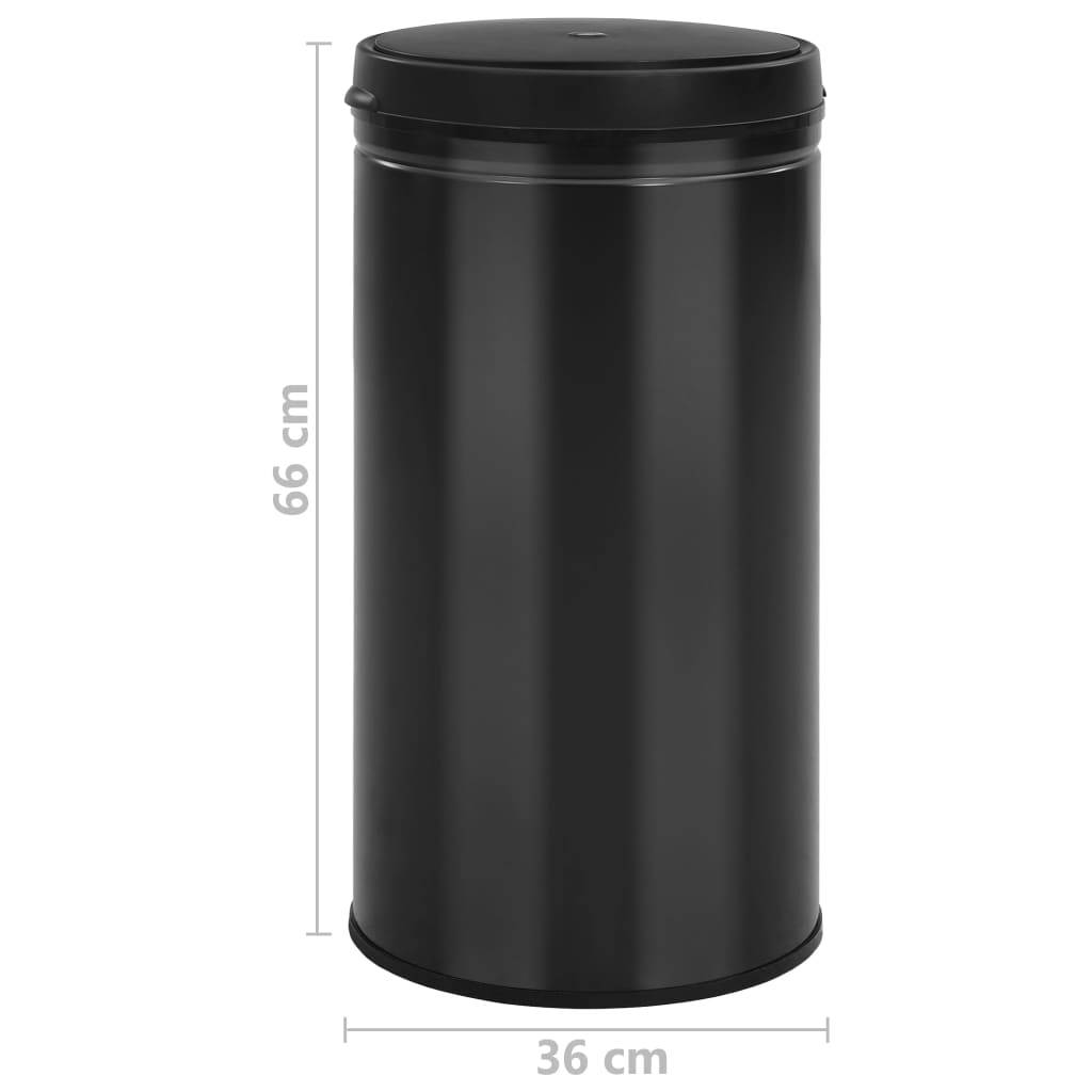 vidaXL Automatischer Sensor-Mülleimer 60 L Kohlenstoffstahl Schwarz-4