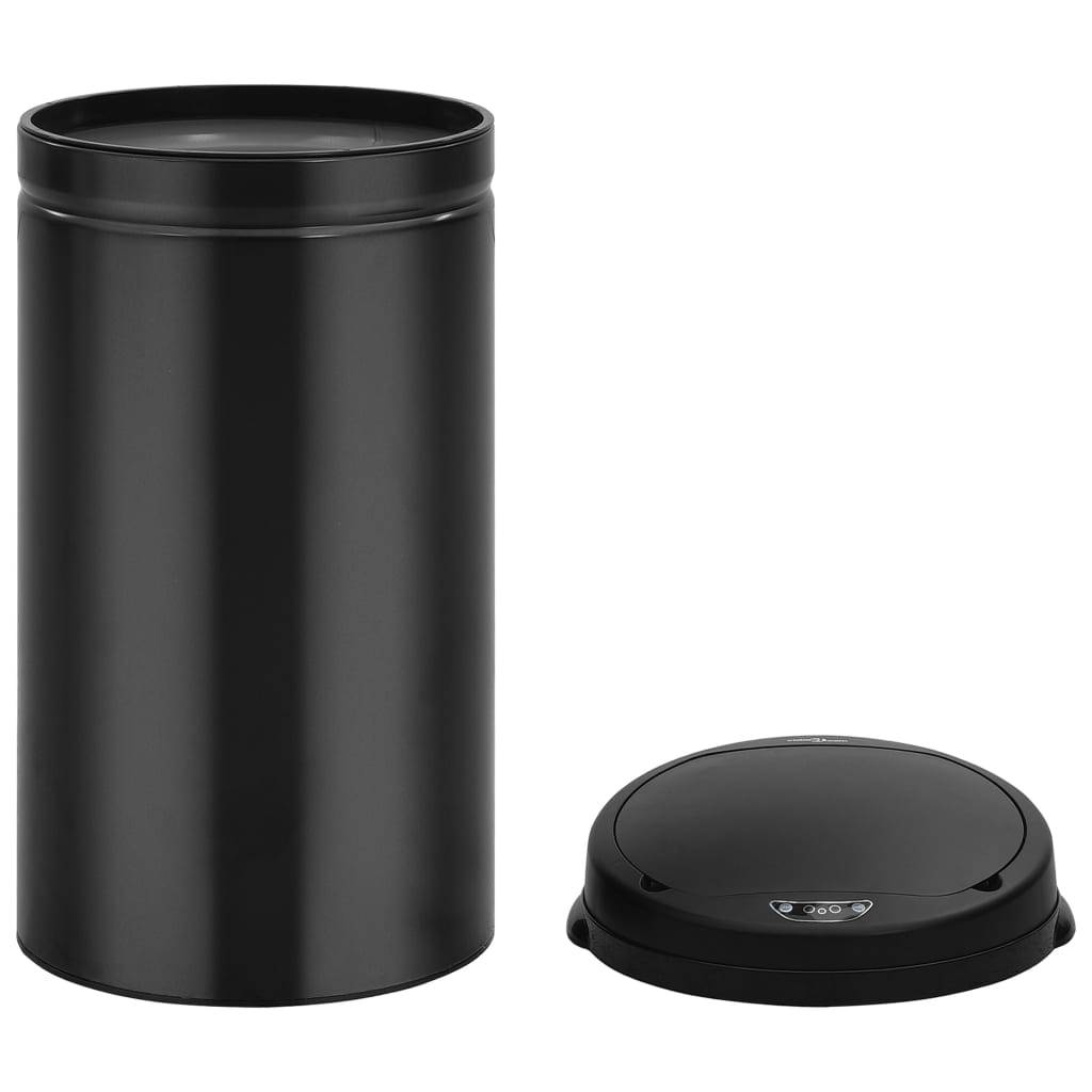 vidaXL Automatischer Sensor-Mülleimer 50 L Kohlenstoffstahl Schwarz-1
