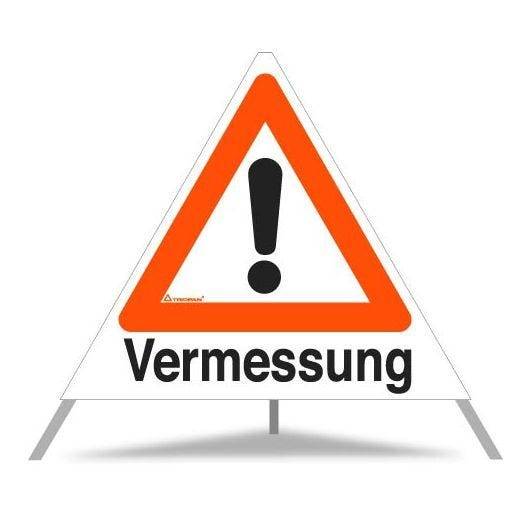 Triopan Faltsignal, VZ 101 Gefahrenstelle, Vermessung, weiß tagesleuchtend, SL 90 cm-0