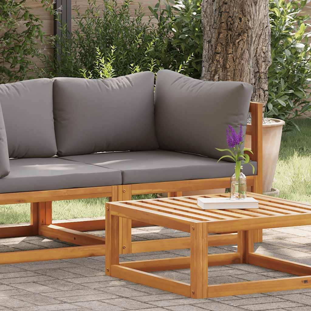 vidaXL Modular-Ecksofa mit Dunkelgrauen Kissen Akazie Massivholz-2