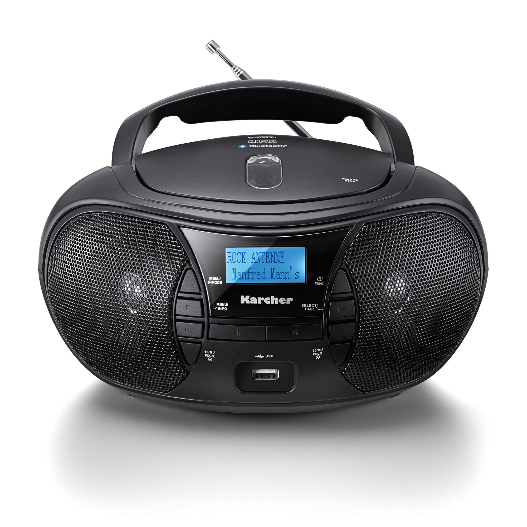 Karcher RR 5028D tragbares CD Radio (CD-Player, DAB+ Radio, Bluetooth, Batterie/Netzbetrieb, USB)-1