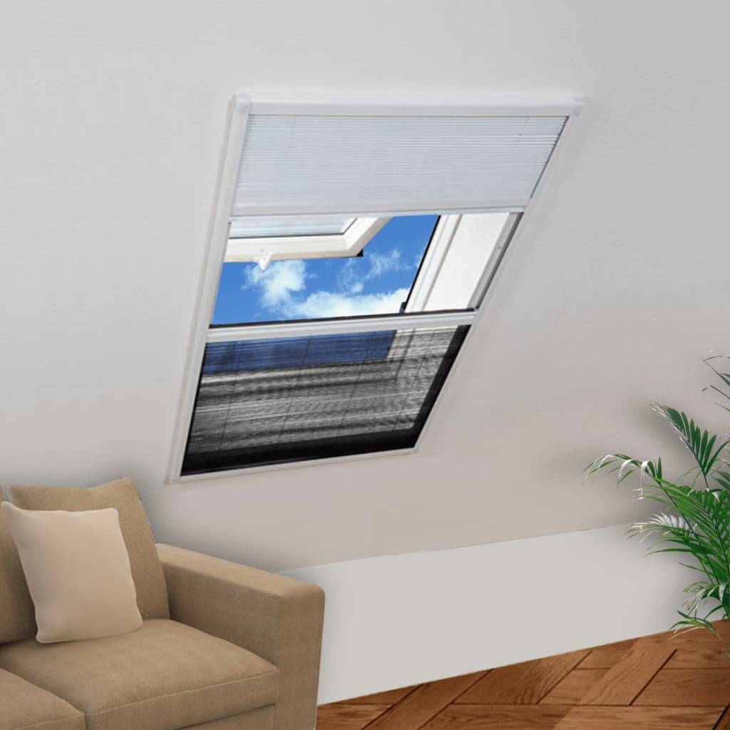 Insektenschutz-Plissee für Fenster Jalousie Aluminium 60x80 cm-0