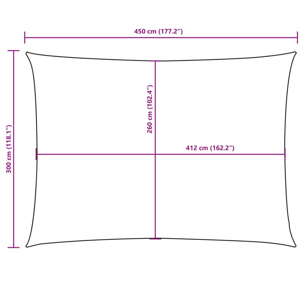 vidaXL Sonnensegel Oxford-Gewebe Rechteckig 3x4,5 m Creme-3