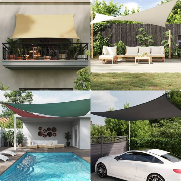 vidaXL Sonnensegel Oxford-Gewebe Dreieckig 5x7x7 m Schwarz