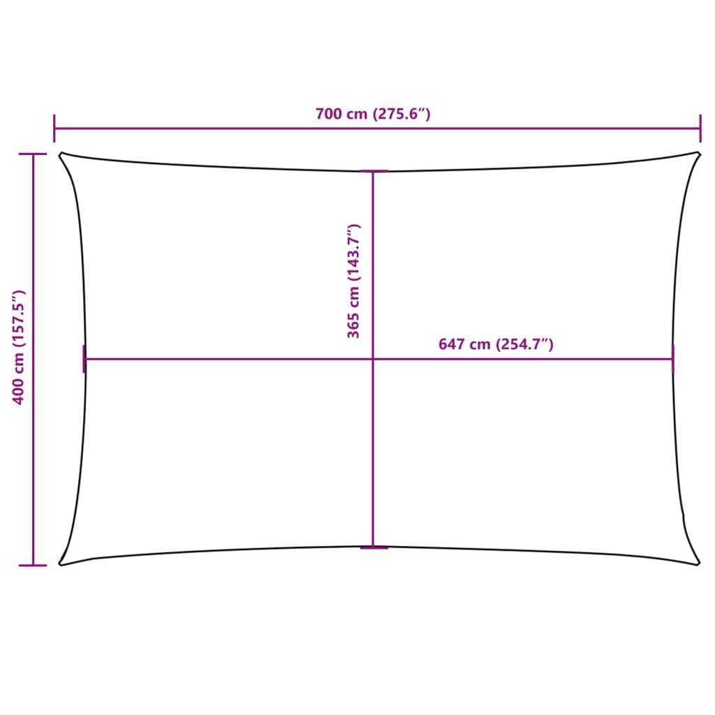 vidaXL Sonnensegel Oxford-Gewebe Rechteckig 4x7 m Anthrazit-2
