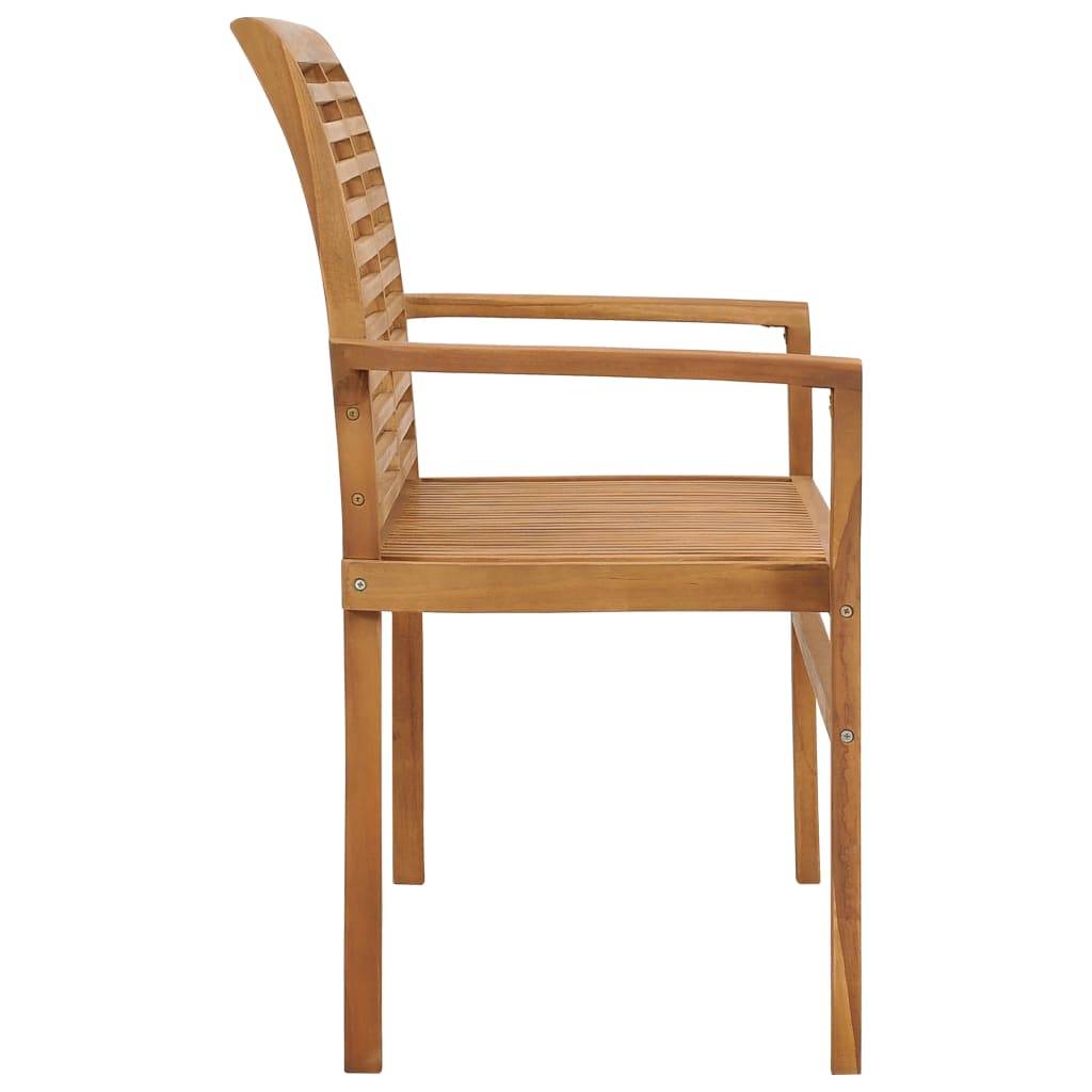 vidaXL Gartenbank mit Grüner Auflage 112 cm Massivholz Teak-2