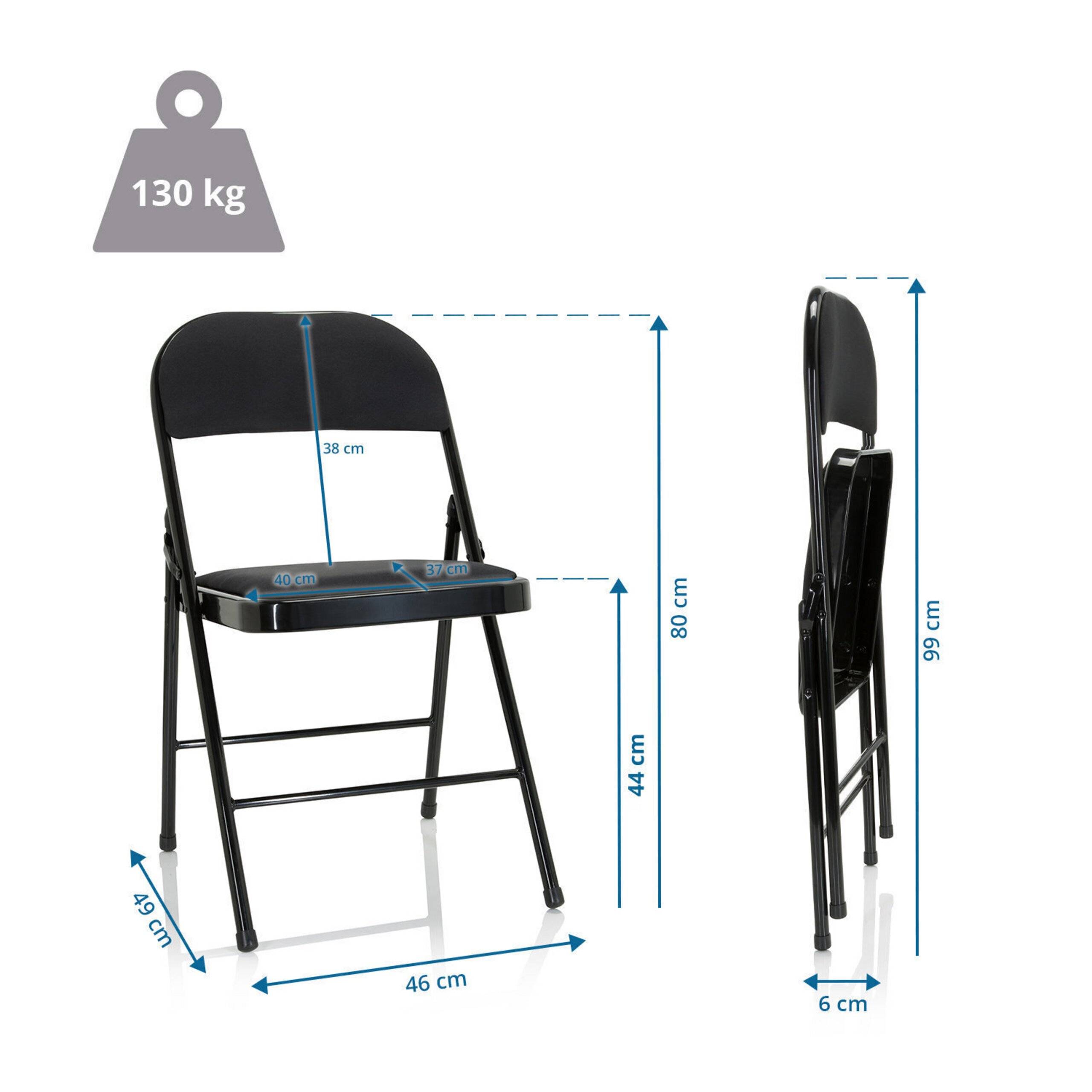 Konferenzstuhl Besucherstuhl Klappstuhl TUDELA II Stoff schwarz hjh OFFICE-1
