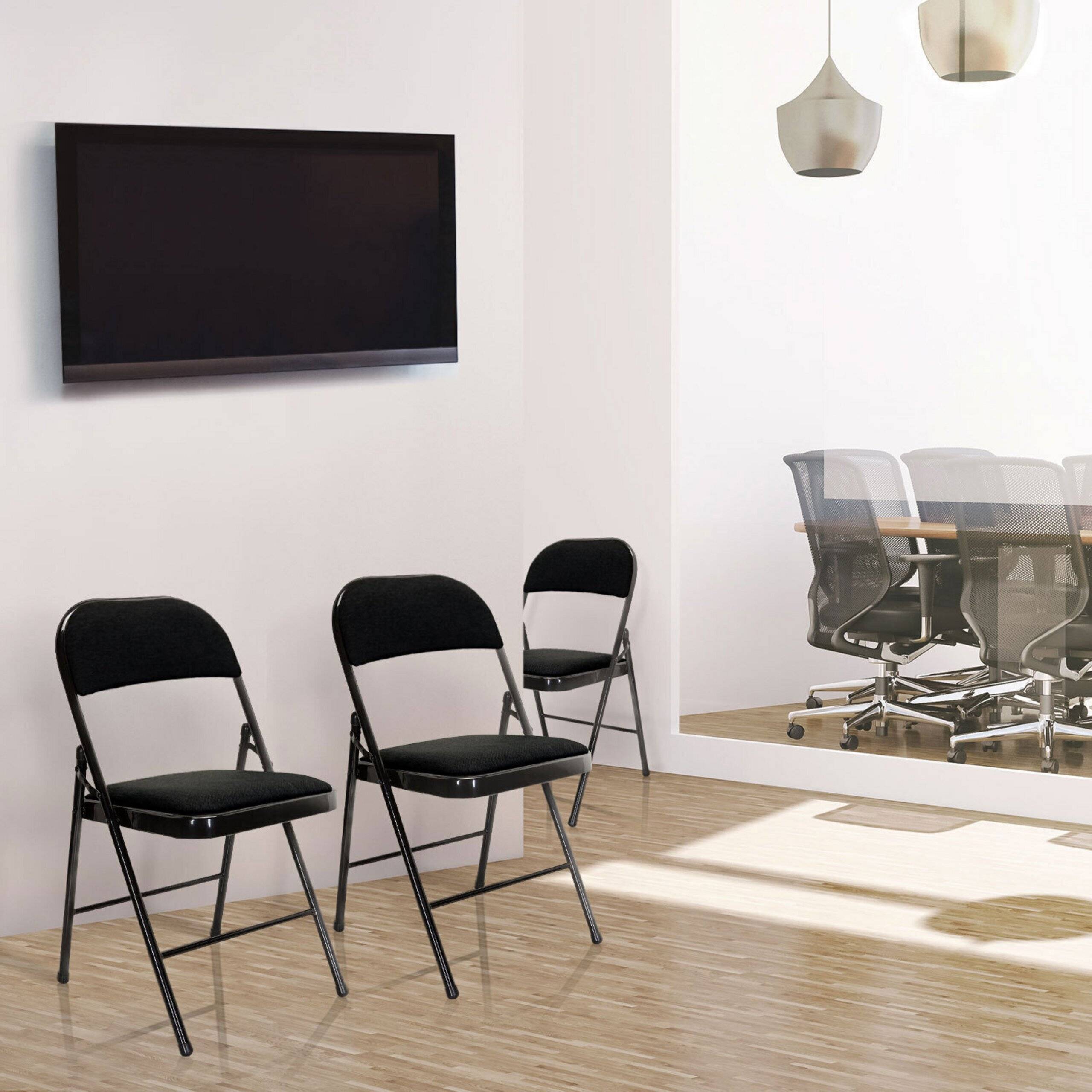 Konferenzstuhl Besucherstuhl Klappstuhl TUDELA II Stoff schwarz hjh OFFICE-4
