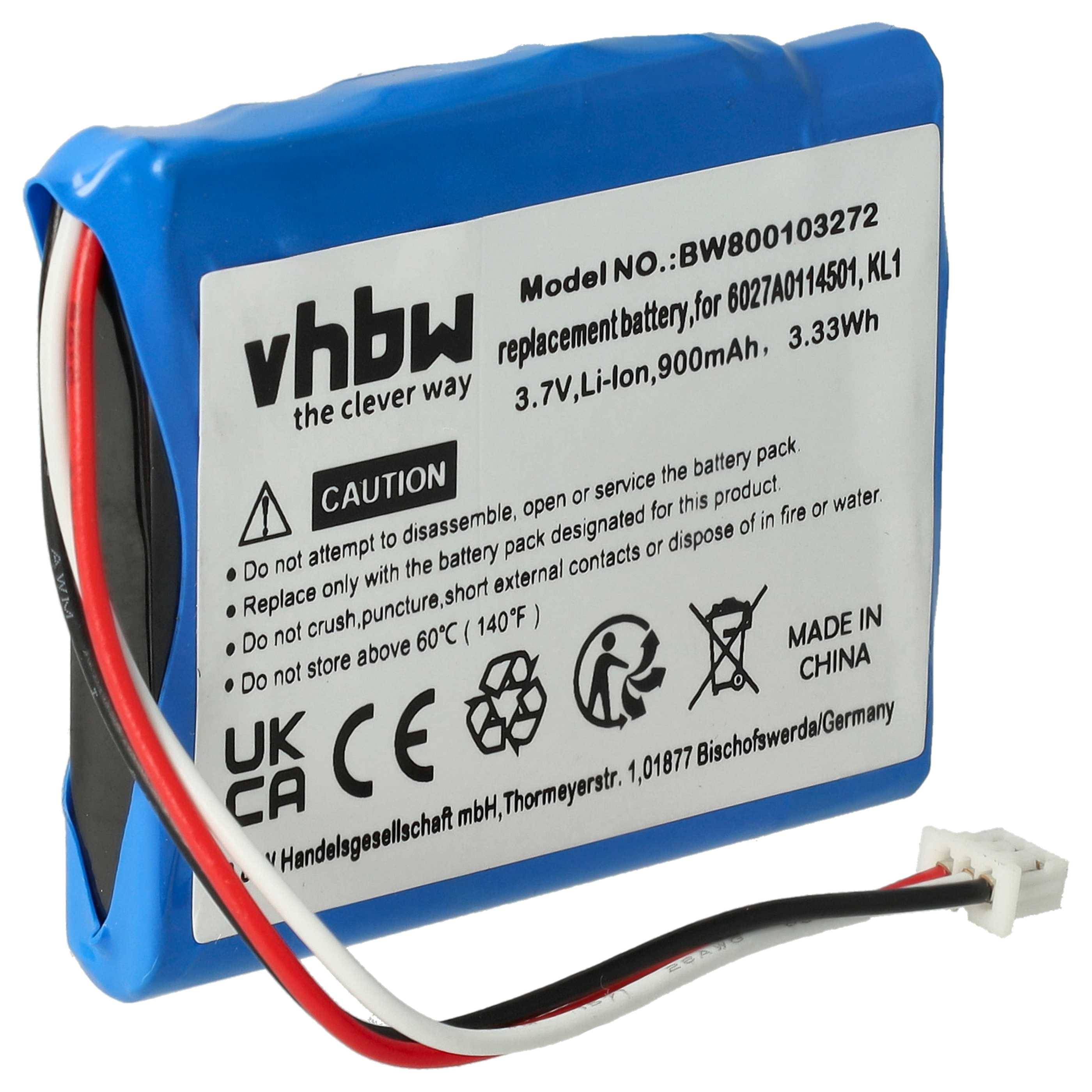 vhbw Akku kompatibel mit TomTom Via 135 | 1435T, 1405T, 1405M, 135M, 1405, 1505, 1435TM GPS Navigation Navi (900 mAh, 3-0