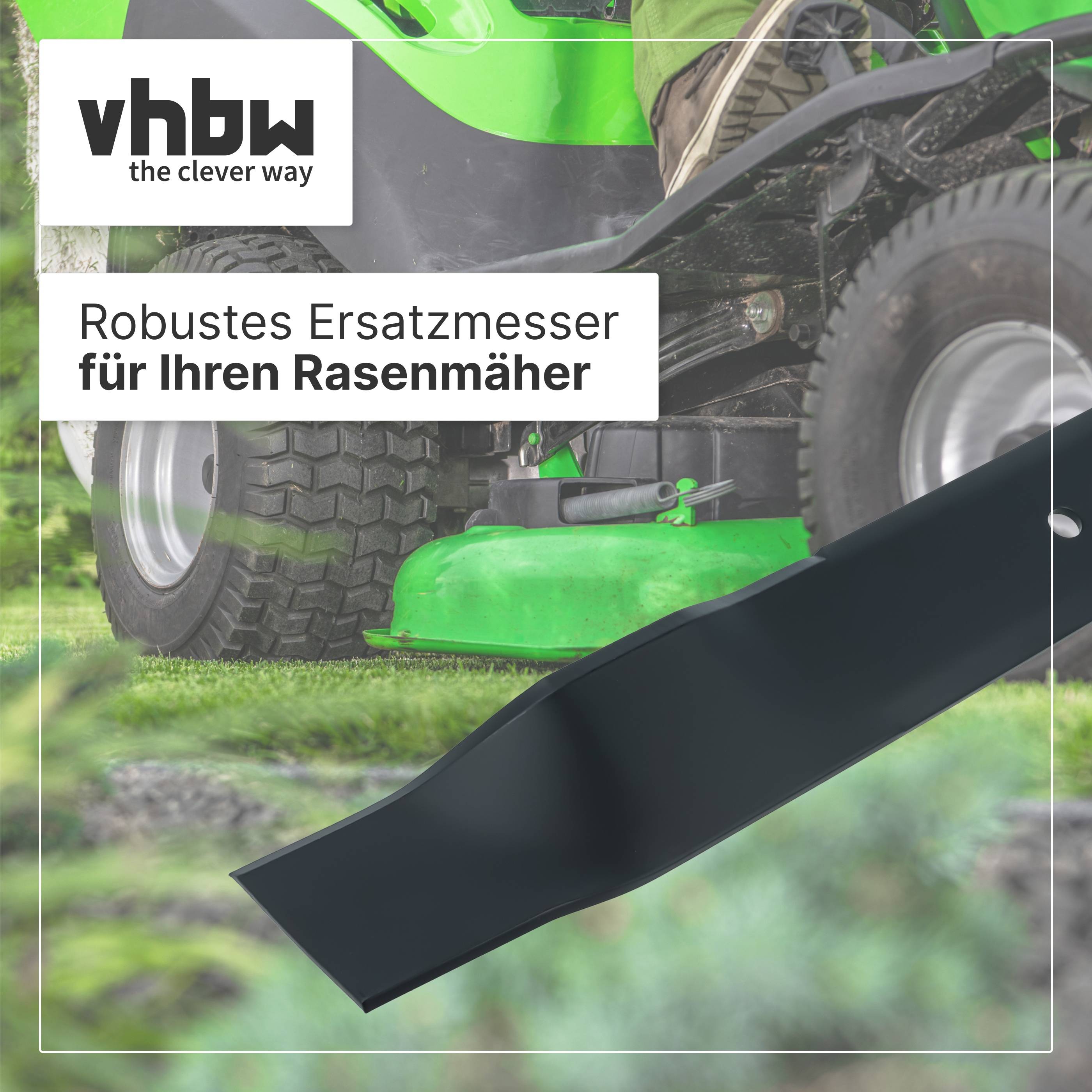 vhbw Ersatz-Messer kompatibel mit McCulloch M53-625 CMD | M53-625CMD, M53-551CMW Rasenmäher - Ersatzklinge Schwarz-1