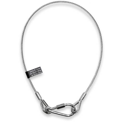 SAFETEX Safety-Sicherungsseil mit Kauschen & Karabinerhaken (DGUV bis 22,0kg | Seil-Ø 6,00mm | verzinkt) - 0,80m-0