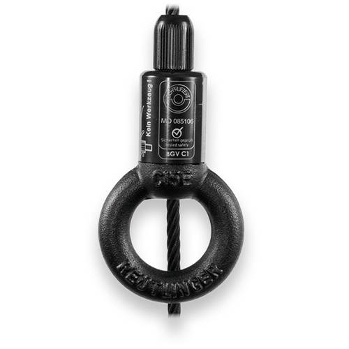 SAFETEX Drahtseilhalter Typ 66 "Blackline" (WLL 135kg | DGUV zertifiziert | Ring 35,0/63,0mm | Ø-Seil 6,00mm) - schwarz-0