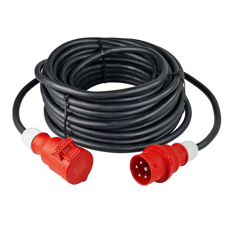AS SCHWABE CEE-Starkstromverlängerung mit CEE-Phasenwendstecker & CEE-Kupplung (400V | 32A | 5-polig | 6h | H07RN-F 5G4