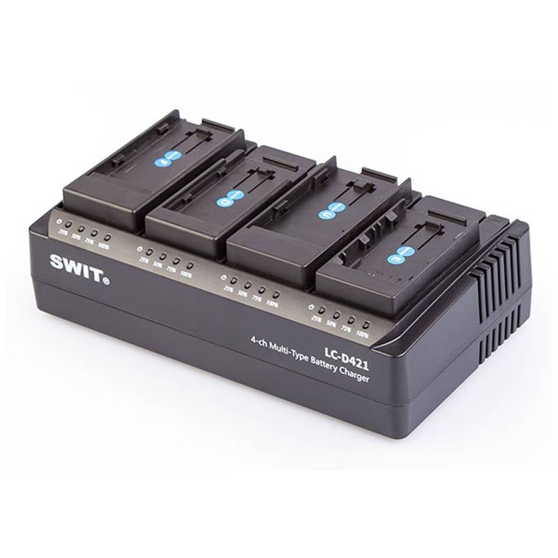 SWIT ELECTRONICS LC-D421 BODY - 4-Kanal Multi-Type Ladegerät mit austauschbaren DV-Akkuplatten (Ladestrom 2A |-1
