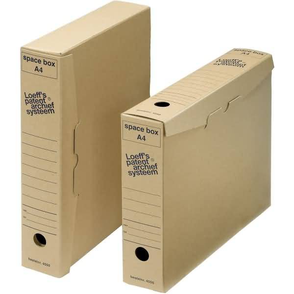 Archivschachtel Space Box 4550 A4 24,5x6,3x32cm Karton 600g/qm braun VE=50 Stück