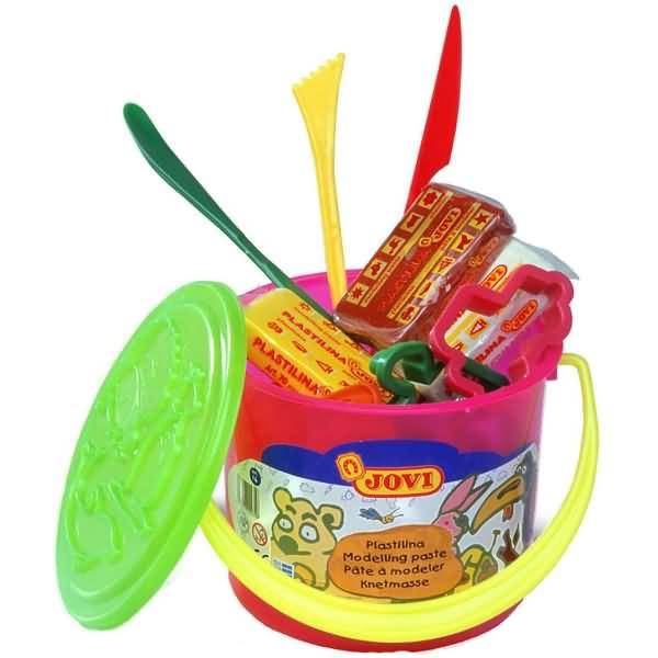 Bastelset Plastilin-Set mit Zubehör im Eimer-0