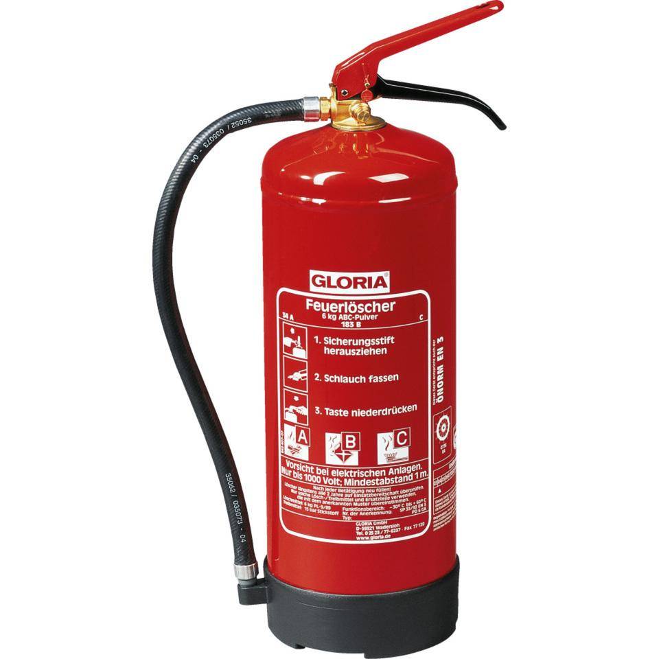 Dauerdruck-Pulverfeuerlöscher PD 6 G A 6kg Brandkl.34 A 233 B C m.Wandh.GLORIA-0