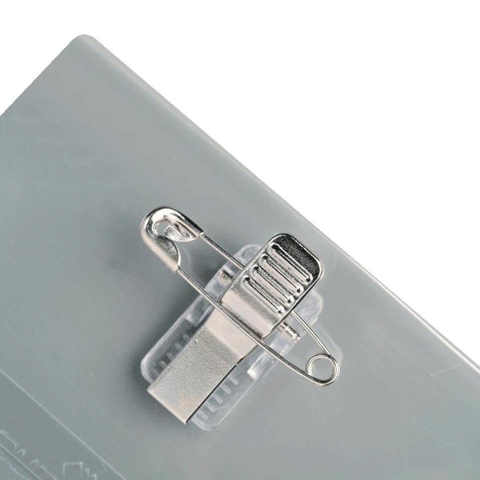 DURABLE Namensschilder-Set mit Klemme, transparent, Hartfolie, 54x90mm, 20/VE-0