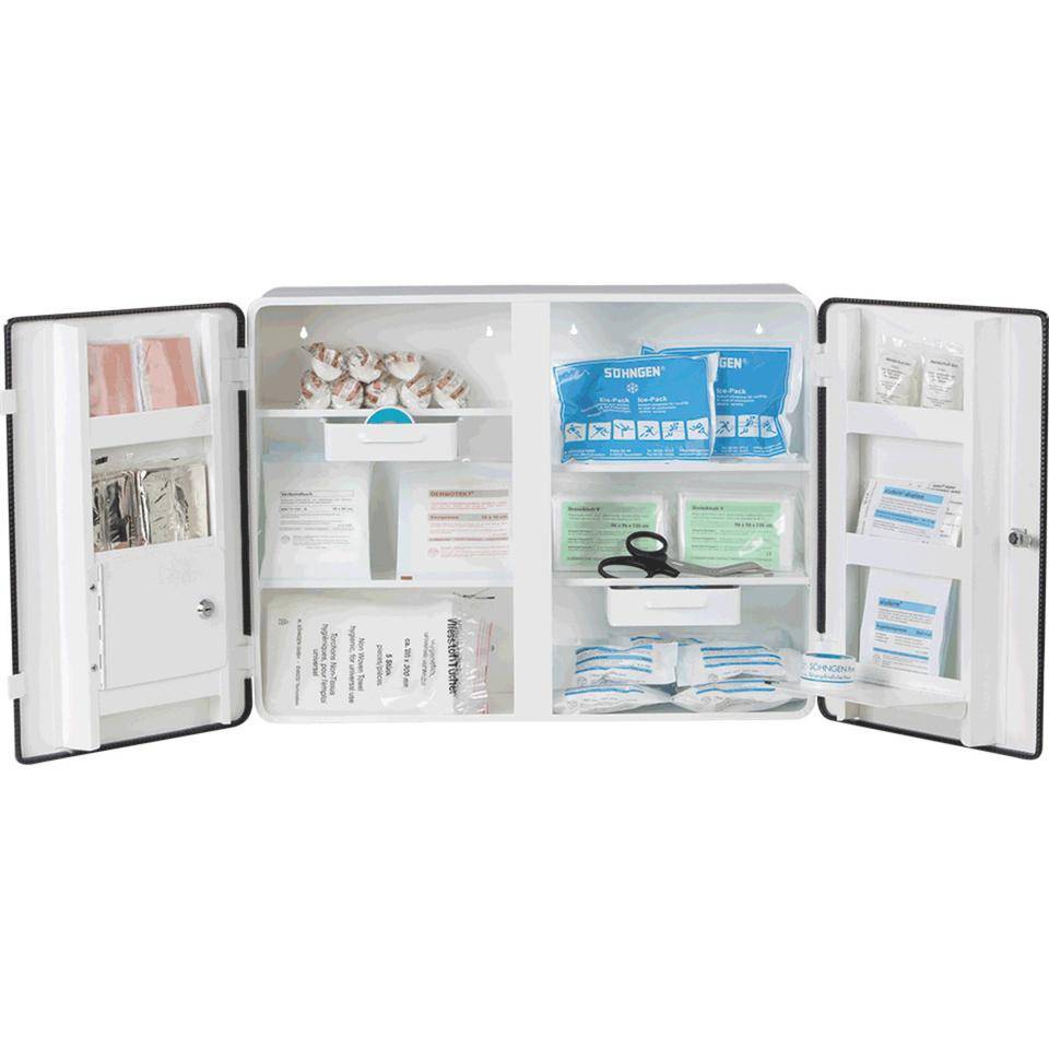 SÖHNGEN® Verbandschrank London, ASR 4.3(DIN 13169), weiß, Stahlblech, 604x462x170mm-1
