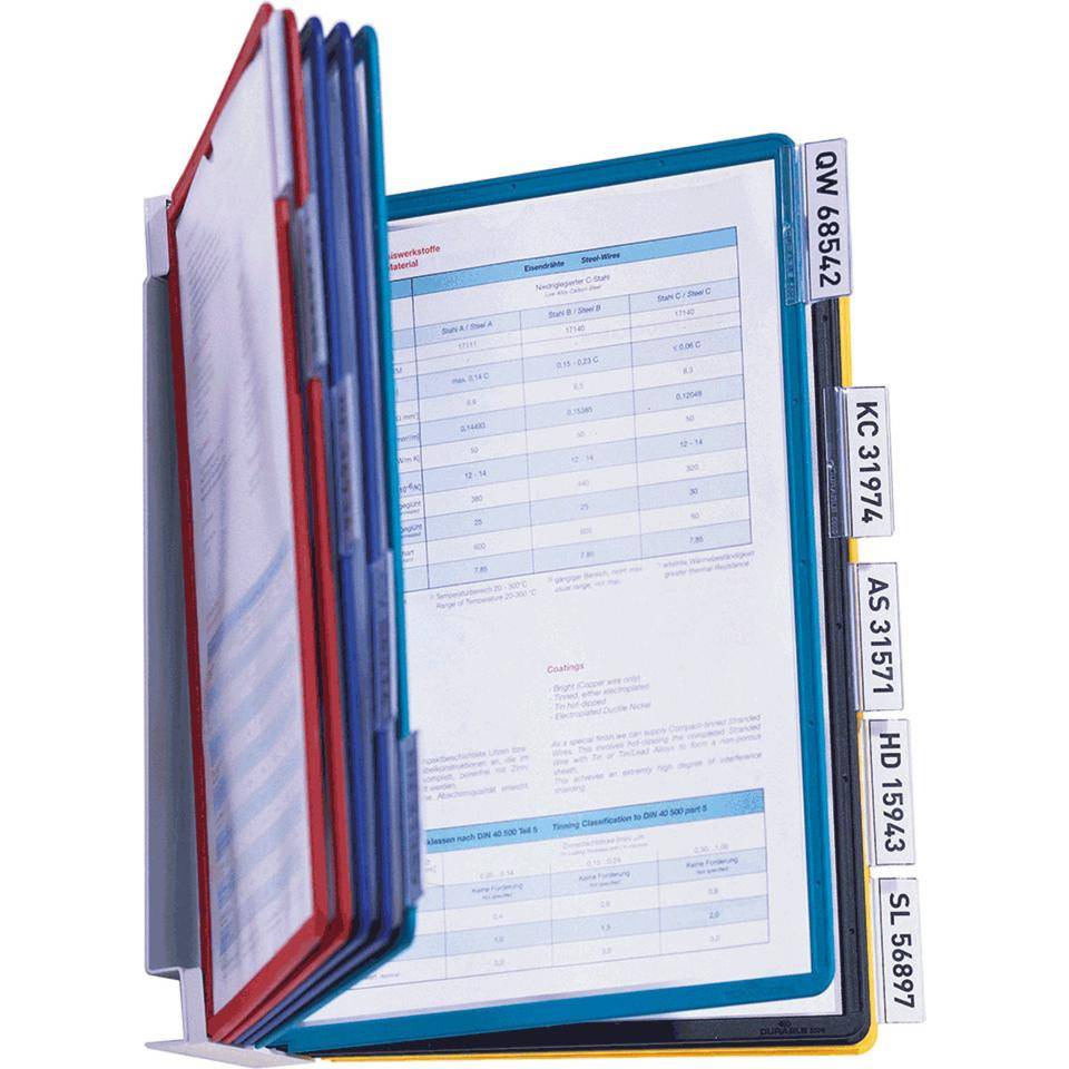 DURABLE VARIO® Sichttafel-System wall 10, 5-farbig, inkl.Befestigungsmaterial/Zubehör-0