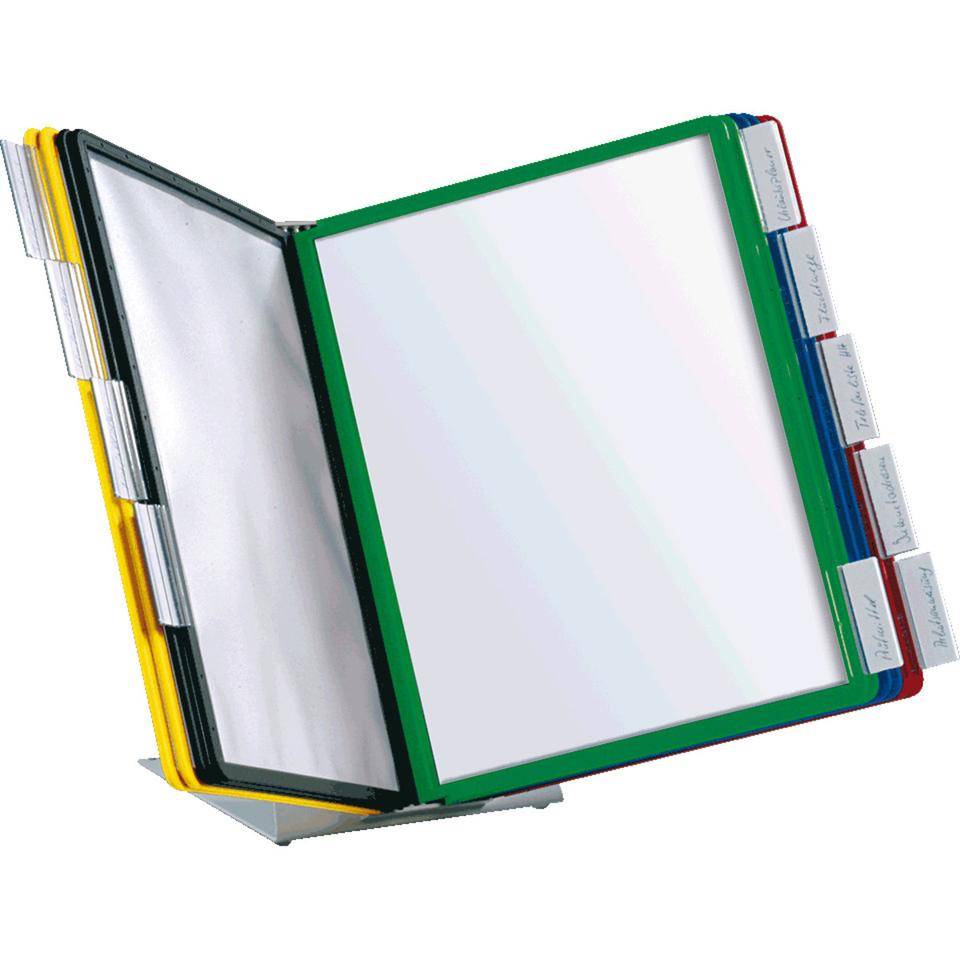 Tischständer Stahlbl.lichtgrau 20 Sichttafeln DIN A4 m.Profilrahmen DURABLE