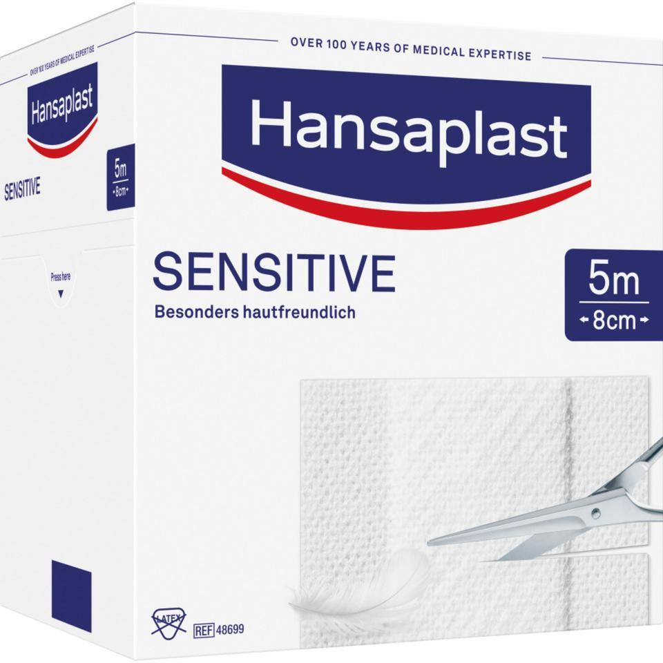 Hansaplast® Pflaster Sensitiv, für kleinere Wunden, 8cm, 5m/Rolle-0