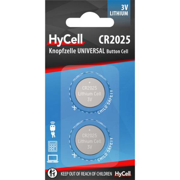 ANSMANN 5020192 Knopfzelle CR2025 HyCell 3V Lithium, 2er-Pack Strom / Energie / Licht Akkus &