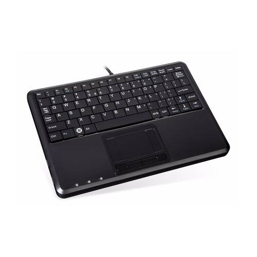 Perixx PERIBOARD-510 H PLUS IT, Mini USB-Tastatur, Touchpad, Hub, schwarz Eingabe / Ausgabe Mäuse &-0