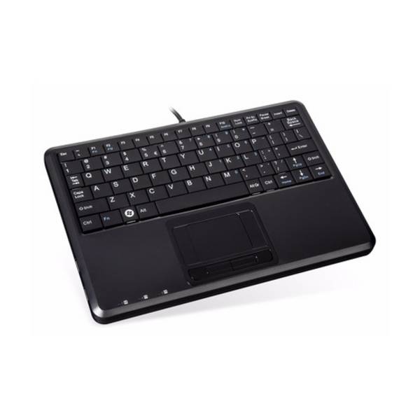 Perixx PERIBOARD-510 H PLUS IT, Mini USB-Tastatur, Touchpad, Hub, schwarz Eingabe / Ausgabe Mäuse &
