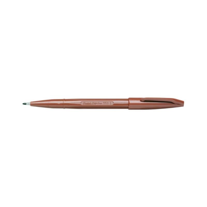 Pentel Sign Pen, Braun, Braun, Kunststoff, Rund, Tinte auf Wasserbasis, Faser-0