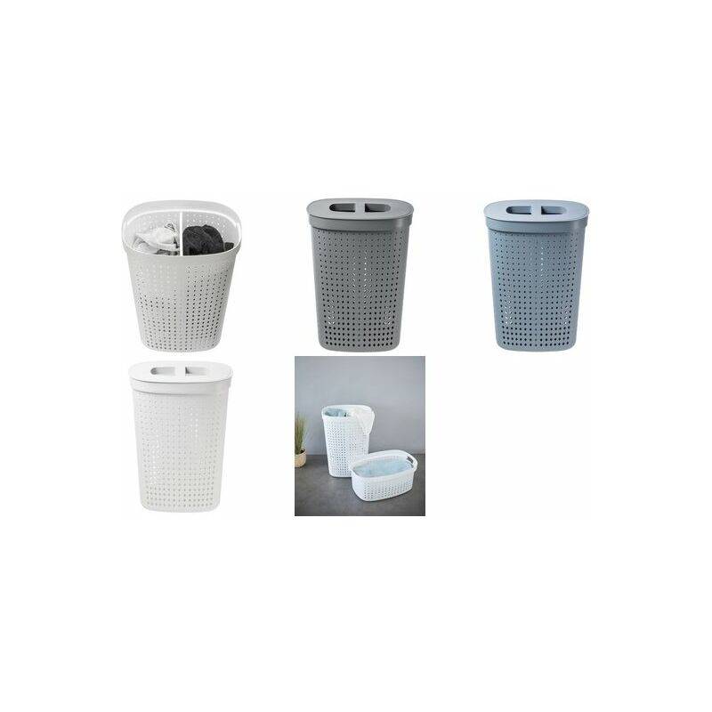plast team Wäschesammler SEOUL, 60,8 Liter, oval, grau-0