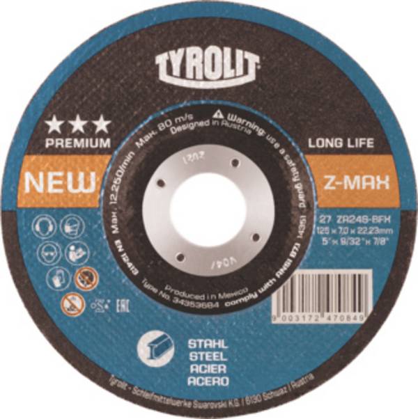 Schruppscheibe Z-MAX 125x4mm ZA24S-BFX Tyrolit