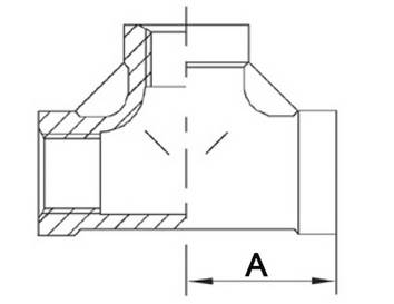 Gewindefitting T-Stück 90Grad IG NPS 1/2 Zoll-2