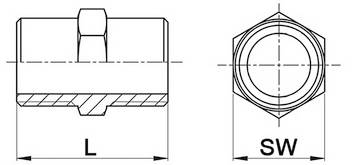 Doppelnippel NPS=1 Zoll 8-kant L 44mm SPRINGER-2