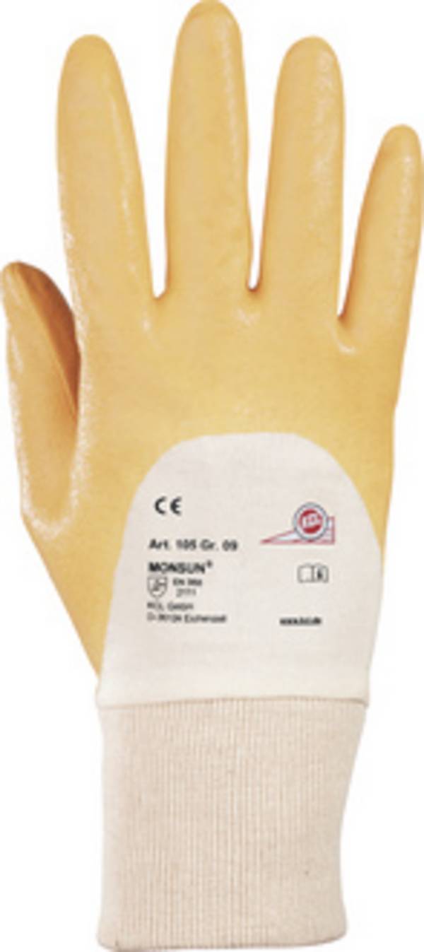 Handschuhe Monsun 105 Gr.8 curry BW-Trikot m.Nitril EN 388 PSA II HONEYWELL