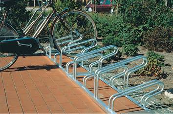 Fahrradbügelparker 1-s.90° verz.Anz.Radstände 5 z.Aufschr.WSM-0