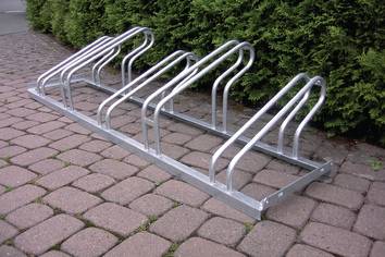 Fahrradbügelparker 1-s.90° verz.Anz.Radstände 5 z.Aufschr.WSM-1